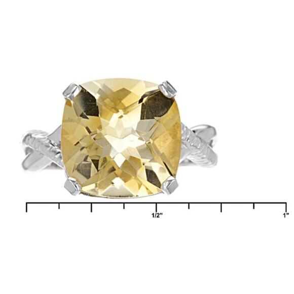 NWT 6.50 CT Brazilian Citrine Solitaire Ring Statement Size 7 Yellow Gemstone - Picture 5 of 8